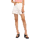 Custom Fashion White Printed Letter Logo Denim Shorts for Women