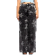  Custom Black Printed High Waist Slim Straight Leg Jeans for Women