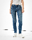  Ladies Medium Wash Casual Cool-Girl Low Waist Denim Pants Jeans