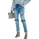  Fashion Ripped Jeans Women Stitching Hip-Hop Street Straight Jeans