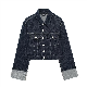  Pb&Za Women′s Clothing Wholesale Autumn Rolled Sleeve Denim Jacket Blue Jacket