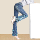  2020 Autumn New Fashion Speaker Show Thin Embroidered Women′s Jeans