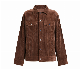 Custom OEM Men Corduroy Jacket Thick Cotton Vintage Turn Down Collar Solid Color Coat