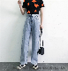  Factory Custom Fashion Clothes Ladies Casual Wholesale Jean Wide-Legged Trousers Used Clothing Women Stock Jeans