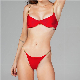  2023 New Design Bikini Two Price Split Solid Color Chain Strap Fashion Nylon Fabric Good Slim Fit Summer Time Beach Girls Swimwear