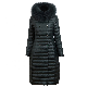  Top Quality Winter Windproof Warm Women Duck Down Coat with Fur Collar and Belt