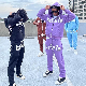  2023 Men′s Full Zip up Hoodie Custom Logo design Puff Printing 100% Cotton Hoodies Oversize Heavyweight Men Joggers Suits Set