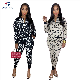 Wholesale Women Brand Tracksuit Dd Print Zipper up Jogging Suit