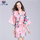  Ladies Elegant Nightgown Floral Print Luxury Silk Satin Bridesmaid Robe