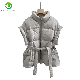  Women Down Jacket Vest Soft Light Down Vest Fashion Short with Belt