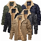  Custom Men′s Cargo Jacket Cotton Thicken Lined Sherpa Jackets Winter Warm Turn-Down Collar Coats Multi Pockets for Men