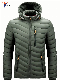  Men′s Lightweight Warm Hooded Winter Jacket Casual Zipper Pockets Cotton Padded Jacket Coat for Fall Winter Outdoor Activities