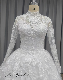  80 High Neckline Lace Wedding Dress with Dress Long Sleeve Bridal Dress Beading Ball Gown Dress Directly Supplied by Manufacturer Bridal Dress