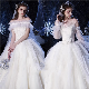  Customization Tulle Bridal Party Gowns Princess Lace Short Sleeve Shiny Bride Wedding Dresses