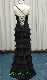  0086 Boat Neckline and Spaghetti Straps Wedding Dress with Black Lace and Hot Drilling Beads Part Prom Dress with Mermaid Right Side Slit Hot Sale Dress