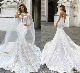 Custom Lace Mermaid Bridal Gown Long Cap Sleeves Shawl Wedding Dress Yao79