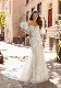 Fashion Detachable Long Sleeves Beaded Lace Long Train Mermaid Wedding Dresses