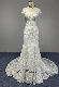  0064 Front and Back Deep V Neckline and Short Sleeve Wedding Dress with Heavy Lace and Beading Bridal Gown Dress with Mermaid Skirt Dress by Manufacturer