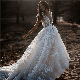  Cap Sleeves Lace Bridal Gowns A-Line Tulle 3D Flowers Custom Wedding Dress G17281