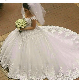  Luxury Wedding Ball Gowns 3D Flowers Puffy Cap Sleeves Bridal Dresses W201794