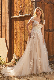  Fashion Short Sleeve Lace Long Train A-Line Bridal Wedding Dress Gown