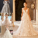  Lace Bridal Gowns Custom A-Line Sleeveless V-Neck Wedding Gowns M1274