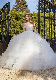  Dramatic Draped Tulle Detachable Ruched Long Sleeve Ball Gown Wedding Dress