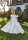  Elegant Strapless Beaded Lace Satin Mermaid Detachable Long Train Bridal Wedding Dress