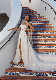  Fashion Sleeveless Lace Tulle Long Train A Line Custom Made Wedding Dress