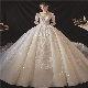 Long Sleeves Elegant Heavy Beads High Quality Wedding Dresses for Bridal