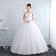  Bridal Dress Sequined Lace Fluffy Wedding Dress A-Line Sleeveless Bride Gowns