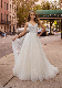 Sleeveless Spaghetti Strap A Line Long Train Pearls Crystal Wedding Gown