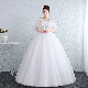  Bridal Dress Lace Fluffy Wedding Dress A-Line Long-Sleeve Bride Gowns Plus Size