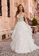 Sleeveless Spaghetti Strap Beaded Lace Bodice Ruffled Skirt Wedding Ball Gown Dresses