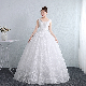  Beading Bridal Dress Lace Fluffy Wedding Dress A-Line Bride Gowns Plus Size