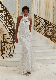  Fashion Sleeveless Mermaid Halter Beaded Lace Long Train Wedding Bridal Dresses