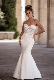 Fashion Strapless Sweetheart Neckline Long Train Mermaid Lace Bridal Wedding Dress