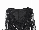Women Black Bodycon V Neck Dress Summer Cocktail Party Wear Dresses