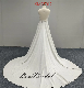  23012 Square Neckline and Wide Straps Wedding Dress with 3D Flower and Beading Bridal Gown Dress Stretch Fabric A-Line Skirt Dress Foreign Trade Simple Style