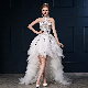 Hlater Bridal Gowns Feather Like Hi-Low Wedding Dresses W449