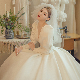 Yc118 2024 Temperament French Bridal Wedding Dress Satin Long Tail Dress