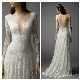  Long Sleeves Lace Bridal Gown A-Line Backless Beach Wedding Dress Lb1804