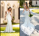 Mermaid Bridal Gown Beach Boho Cross Back Lace Wedding Dress Es6834