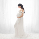 White Organza Ruffles Sweetheart Beading off Shoulder Empire Maternity Wedding Dress