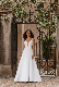  Elegant Spaghetti Strap Satin A-Line Long Train Open Back Wedding Gown Bridal Dress