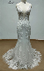  2101 Deep V Neckline Lace Wedding Dress with Floor Length 65 Inch Mermaid Skirt Ivory