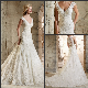  Sheer Lace Back Wedding Dresses V-Neck Custom Made Bridal Wedding Gowns G17807