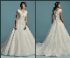  Short Sleeves Bridal Dress A-Line Lace Tulle Beaded Wedding Dress Ms754