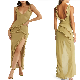  Factory China OEM Top Quality New Design Hot Selling Ladies Elegant Clothes Ruffle Georgette Body-Con Cocktail Women Evening Dress