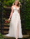  Glitter Lace Bridal Gowns A-Line Beach Boho Wedding Dress D2840